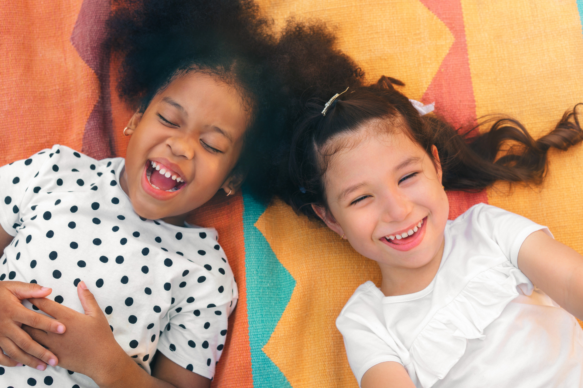 two friends laughing